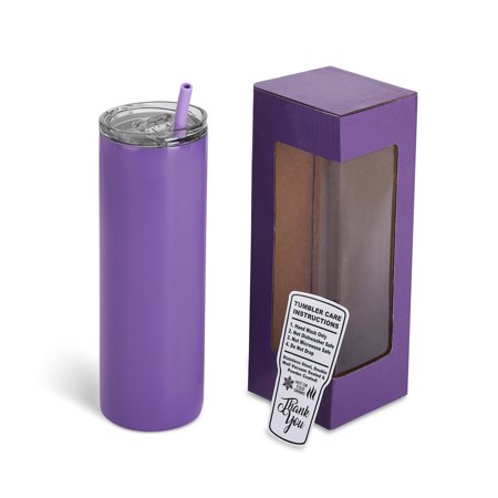 MakerFlo 20oz Skinny Powder Coated Tumbler(Lavender  1 pack)