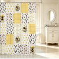 thumbnail image 2 of Erosebridal Lovely Bug Bee Shower Curtain 72Wx72L,Vintage Sunflower Floral Bathroom Curtain,Cream White, 2 of 5
