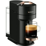 Nespresso by De'Longhi Vertuo Next Premium Coffee and Espresso Maker in Chrome Plus Aeroccino3 Milk Frother in Black, ENV120CAE