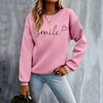 thumbnail image 2 of Amzcrzy Chandails pour Femmes Mode Imprimé Sourire Col Rond Chandail Décontracté Manches Longues pour Femmes Automne chandail Ample, 2 of 4