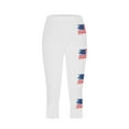 thumbnail image 4 of Patriotic Athletic Capris - American Flag Printed High-Rise Cropped Leggings | Slim Fit Stretchy Pants for Independence Day Workouts & Summer Activities, 4 of 4