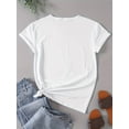 thumbnail image 2 of Una camiseta moderna y versátil de manga corta y cuello redondo con estampado de Cupido para San Valentín. Perfecta para usarla cómodamente en casa o de paseo. Diseñada para mujeres. Camiseta para ad, 2 of 6