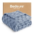 thumbnail image 1 of Manta Bedsure Ashley Blue Twin XL, 168 x 229 cm, forro polar suave, 1 of 8