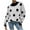 White, variant on Sweaters for Women Casual Crew Neck Polka Dot Long-Sleeved Pullover Fall Outerwear,Brown,L