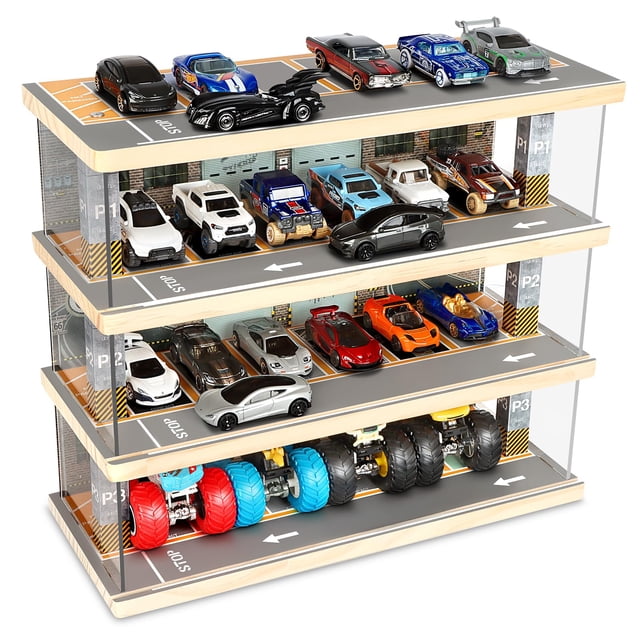 Diorama Saichotoy Hot Wheels para estacionamiento de coches de juguete con luces