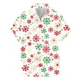 thumbnail image 2 of Rciityk Black Mens Christmas Holiday T Shirt Summer Casual Short Sleeve Button Up Shirts Vacation Hawaiian Snowflake Xmas Tree Print Tshirt, 2 of 5