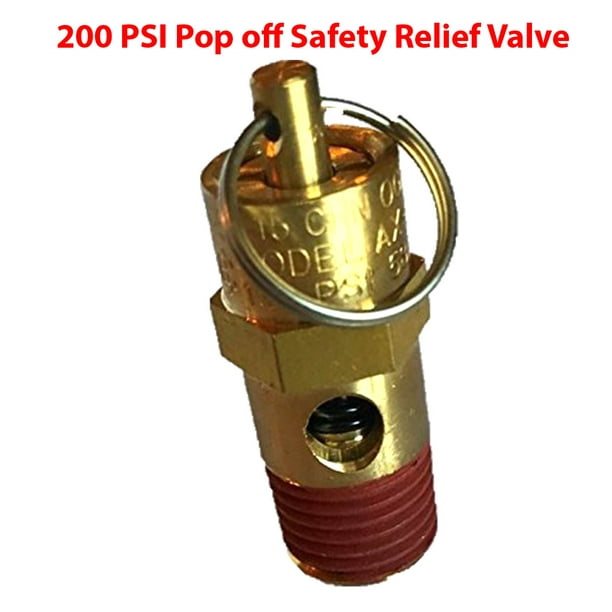 1/4" ASME Brass Safety relief Valve 200 PSI American made Compressed