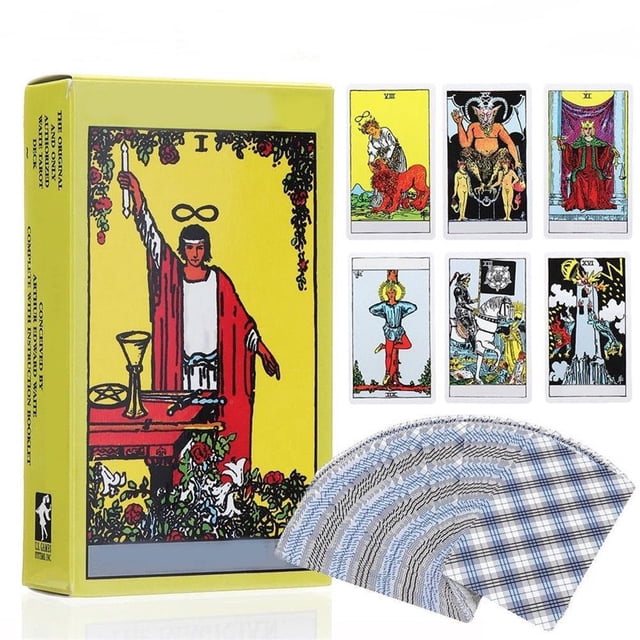 Baraja clásica de tarot en inglés, juego de mesa de tarot de viaje, baraja de cartas con guía, 78 cartas de tarot para principiantes