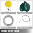 thumbnail image 3 of VEVOR 80ft Zip Line Kit Kids Adult Zip Line Trolley Slackers Zip Lines with Seat and Handle Heart Shaped Trolley for Backyard Entertainment (Yellow, 80ft), 3 of 9