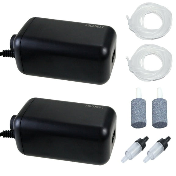 Aquaneat 2-pack Aquarium Air Pump for 40 Gal Fish Tank, Hydroponic Aerator Air Bubbler