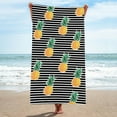 thumbnail image 5 of LACKUST Black Striped Pineapple Beach Towel - Absorbent Quick-Dry for Summer, Large, 5 of 6