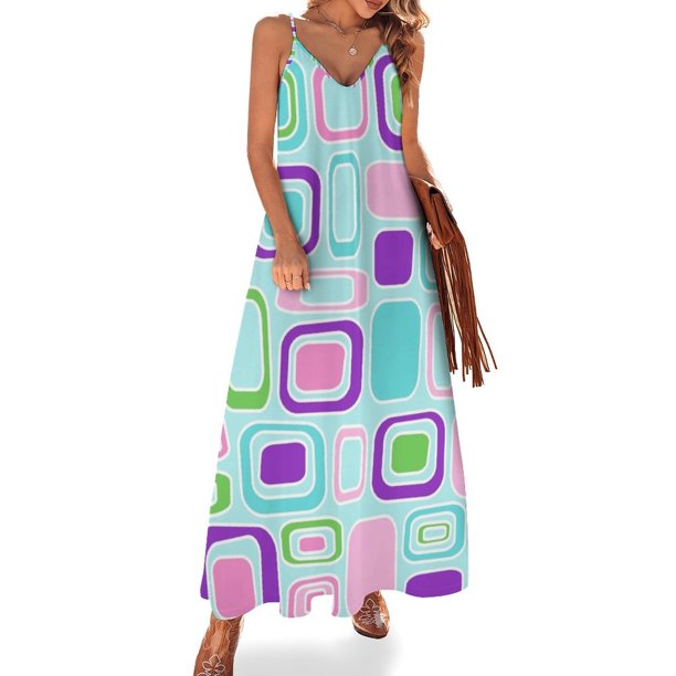 Vestido sin mangas con palmeras tropicales, elegante vestido suelto para mujer, vestido largo para mujer, vestido largo de verano para mujer