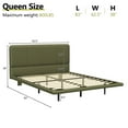 thumbnail image 3 of Christopher Knight Home Modern Queen Green Upholstered Leatherette Floating Bedframe with LED Headboard, 3 of 7