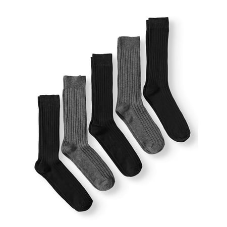 George Big & Tall Cotton Rib Crew Socks, 5-Pack