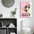 thumbnail image 6 of Funny Dog Cat Bathroom Canvas Wall Art Are You Pooping Poster Cute Animal Poster  Canvas Print Artwork for Toilet Nursery Decor, 6 of 7