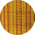 thumbnail image 1 of Ahgly Company Indoor Round Solid Yellow Modern Area Rugs, 8' Round, 1 of 4