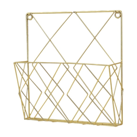Revistero de pared, estante para periódicos y libros, estantería de hierro decorativa de pared Oro