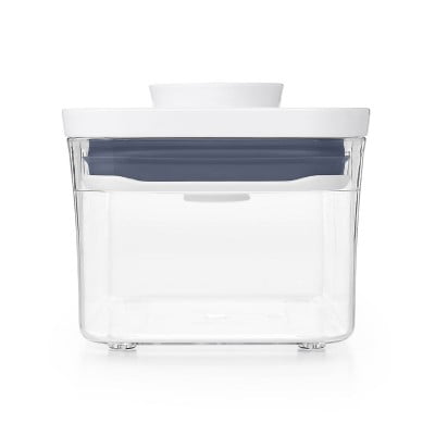 0.6qt Plastic Rectangle Airtight Food Storage Container White: Dishwasher-Safe, Silicone Lid