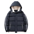 thumbnail image 4 of Daznico Jackets for Men,Winter Down Jacket Thickened Warm Casual Hooded Coat Striped Outerwear,Mens Winter Coats,Size:5XL, 4 of 4