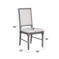thumbnail image 3 of Leventis Cream Linen & Weathered Gray Finish Side Chair (Set of 2), 3 of 6