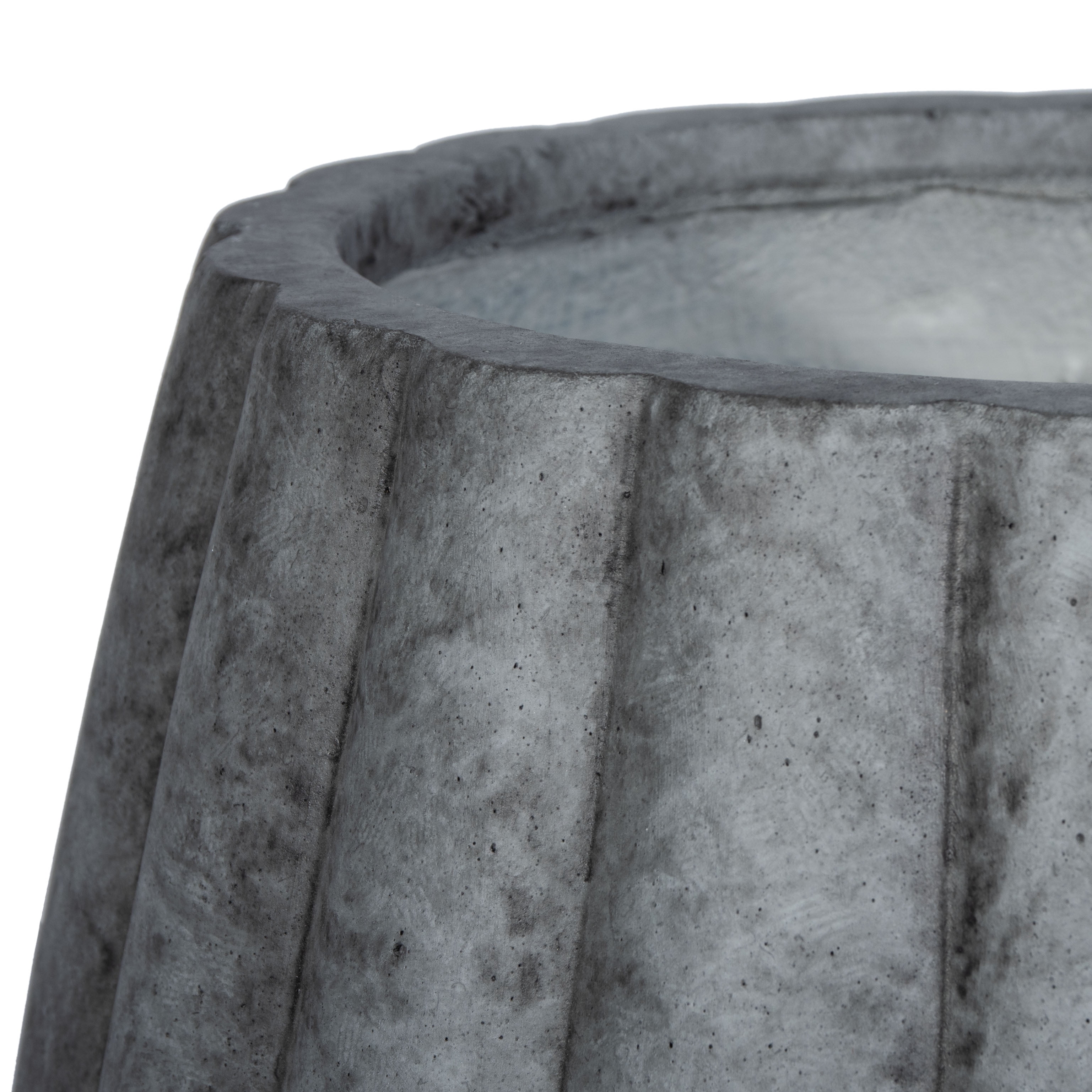 Safavieh Kaston 17" x 17" x 17" Rectangular Prism Gray Stone Contemporary Plant Planter with Weather-Resistant