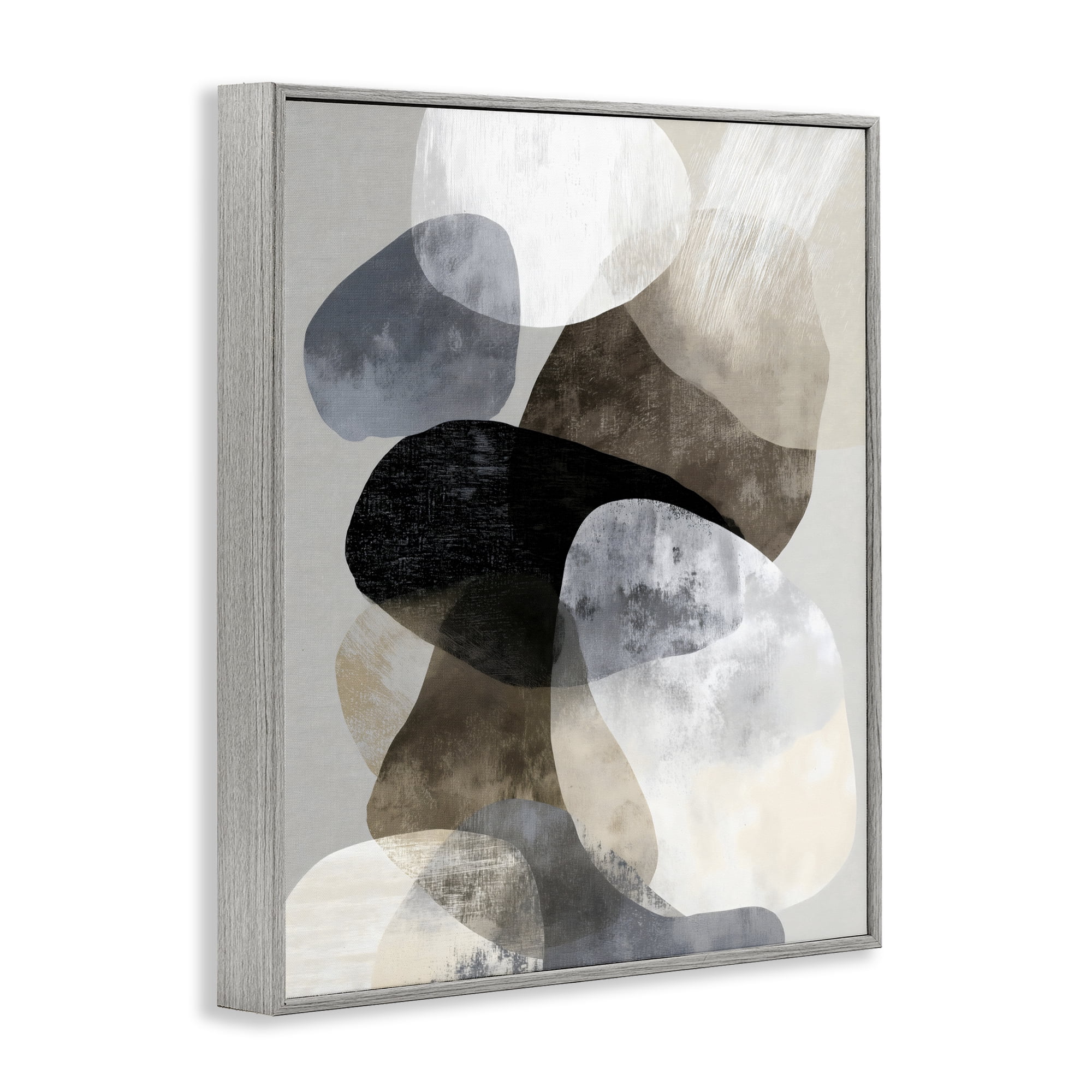 Stupell Industries Thoughts In Muted Layers Gray Framed Giclee Art, design by Ink Drop Loft