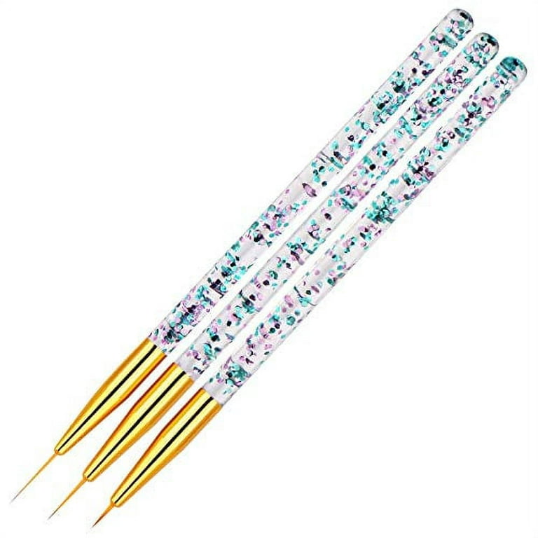 FULINJOY Nail Art Liner Brushes, 7mm/9mm/11mm UV Gel Painting Nail Art  Design Brush Metal Handle Nail Drawing Pens (3PCS, Black) - Yahoo Shopping