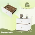 thumbnail image 3 of Costway 2 PCS 2-Drawer Nightstand Modern Bedside Table with Storag Raised Edge for Living Room, 3 of 7