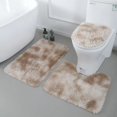 thumbnail image 1 of Xiao Hua alfombrilla antideslizante para inodoro, juego de tres piezas para inodoro, alfombrilla de baño absorbente, limpia y reutilizable para ducha (camello)., 1 of 5