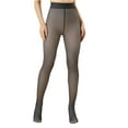 thumbnail image 2 of Womens Fleece Lined Tights Winter Warm Thermal Tights Fake Translucent Thick Pantyhose Dark Gray L, 2 of 4