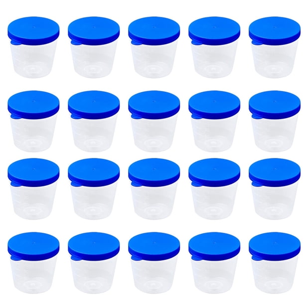 FELTECHELECTR 100 vasos de muestra de 40 ml, recipientes para orina, vasos de muestreo sellados, azules