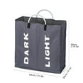 thumbnail image 3 of Labymos Collapsable 2-section Laundry Bag Foldable Laundry Hamper Durable Oxford Fabric Laundry Basket Clothes Sorter, 3 of 8
