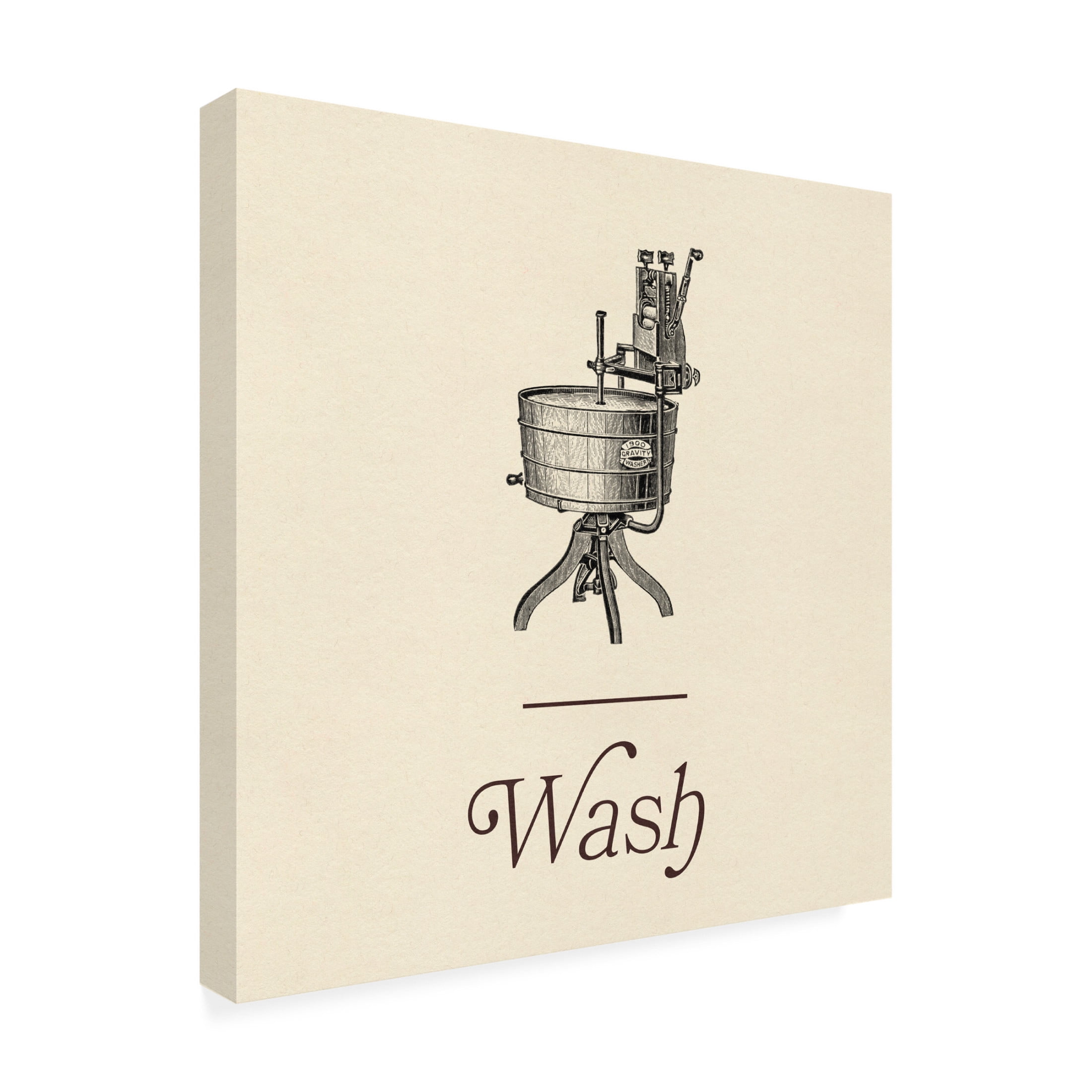 Canvas Wall Art - Jacob Green 'Laundry Sign I' Wall Art for Living Room, Bedroom, or Office Décor by Trademark Fine Art - 14 x 14 Inches