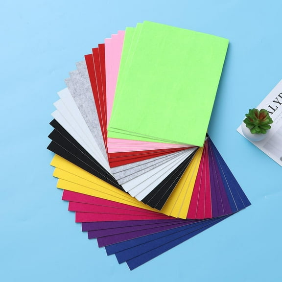 10pcs Handmade DIY Adhesive Back Felt Sheets A4 Felt Fabric Sheets Multi-Purpose Colored Felt Cloth for Sewing Craft (Random Color)