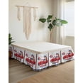 thumbnail image 3 of Independence Day Red Truck Bed Skirt California King Size 18 Inch Drop, Welcome Red Blue Star Balloon Cherry Gray Plaid Adjustable Elastic Dust Ruffles Bedskirt Wrap Around Pleated Mattress Cover, 3 of 9