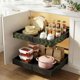 thumbnail image 1 of Organizador de gabinete extensible con cajón deslizante de 2 niveles para gabinetes de cocina, estantes deslizantes para encimera de cocina, baño, 1 of 4