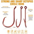 thumbnail image 4 of 60Pcs Dovesun Red 6/0 Catfish Circle Hooks, Octopus Fishing Hooks 2X Strong for Freshwater Saltwater, 4 of 8
