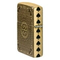 thumbnail image 4 of Zippo Ace of Skulls Design 540 Tumbled Brass Pocket Lighter, 4 of 8