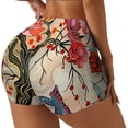 thumbnail image 1 of Balery Butterflies And Flowers Painting Pantalones cortos de entrenamiento estampados para mujer, sin costuras, ajustados, para gimnasio, yoga, correr, deportes, ejercicio activo, fitness.-Large, 1 of 8