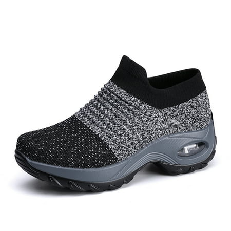 

DaoLxi Women s Walking Shoes Slip On Air Cushion Mesh Casual Sock Sports Shoes