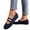 46# Navy, variant on Women's Knit Slip On Flats Ballet Shoes with Wide Toe Box Arch Support Breathable Mesh Memory Foam Non-Slip for Walking Office Navy 36