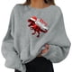 thumbnail image 2 of Sudaderas para mujer, suéteres navideños para fiestas, divertidos, con estampado gráfico, cuello redondo, manga larga, sudaderas de moda., 2 of 6