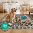 thumbnail image 4 of ODIKA 8'x10' Ultra-Soft Area Rug, Modern Farmhouse Boho Medallion With Distressed Diamond Lattice Border None Washable, Bare feet friendly, Silk-Touch for Bedroom, Under Sectional, 4 of 7
