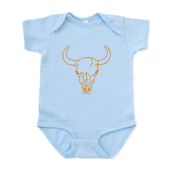 CafePress - Orange Longhorn Skull Body Suit - Baby Light Bodysuit, Size Newborn - 24 Months