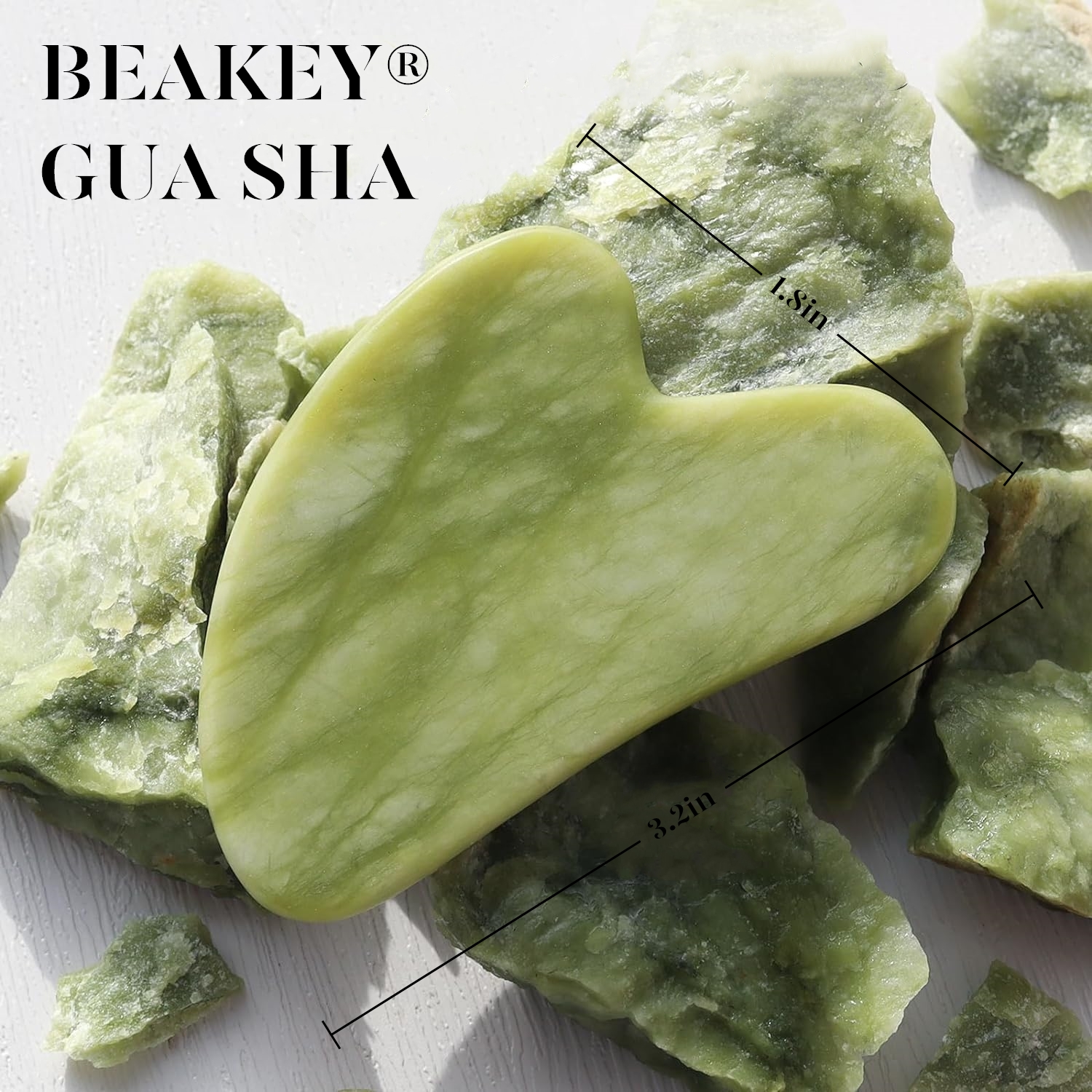 Beakey Natural Jade Roller & Gua Sha Set photo 4