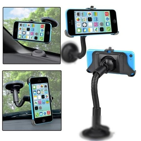 Insten Car Windshield Suction Mount Stand Holder Kit 360°ROTATE Bundle For Apple iPhone 5c New