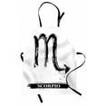thumbnail image 1 of Zodiac Scorpio Apron Artistic Brushstroke Sign in Hand Painted Style Birth Future Prediction, Unisex Kitchen Bib Apron with Adjustable Neck for Cooking Baking Gardening, Black and White, by Ambesonne, 1 of 3