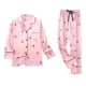 thumbnail image 3 of Conjunto de pijama de mujer de 7 piezas con estampado, tirantes finos, antifaz y diadema. Rosa M, 3 of 9
