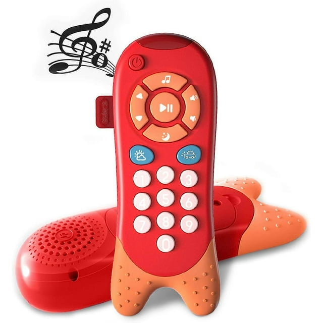 Richgv Baby Learning Remote Musical Toy Remote Control Toy with Sound, Light Early Learning Education for Toddlers,Remote-Red