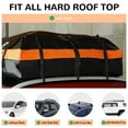 thumbnail image 4 of ELEVON Car Rooftop Cargo Carrier Bag 21 Cubic Feet, Waterproof Car Roof Bag Roof Rack Storage for All Vehicle with/Without Rack, Anti-Slip Mat, 10 Straps, 6 Door Hooks, Luggage Lock, Orange, 4 of 7